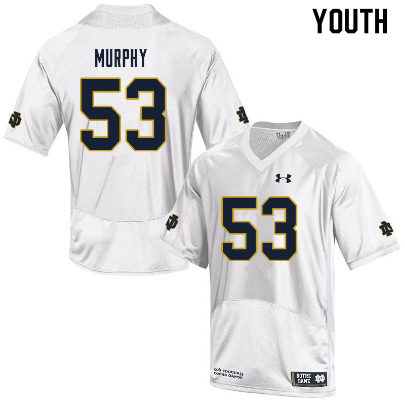 Youth #53 Quinn Murphy Notre Dame Fighting Irish College Football Jerseys Sale-White